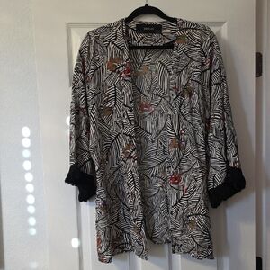 Zara Black and White Patterned Cardigan